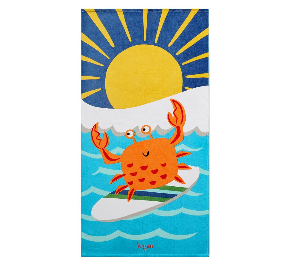 Surf Crab Icon Kids Beach Towel
